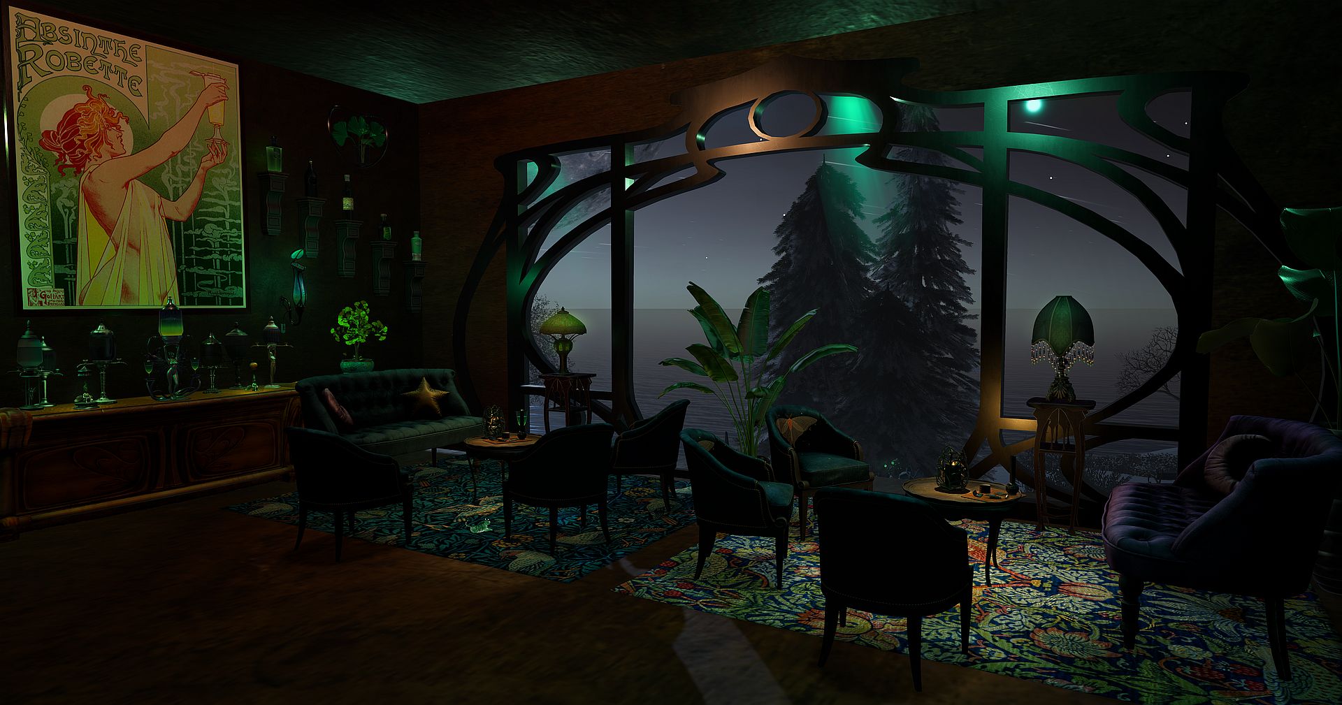 La Fée Verte – An Art Nouveau Absinthe Salon in Second Life