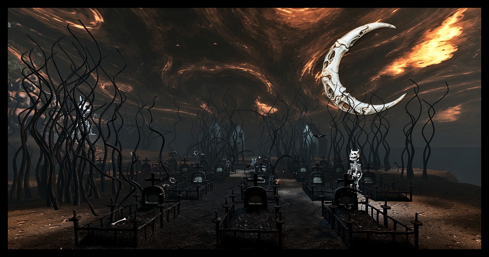 Lune by Cica Ghost in Second Life, Halloween Under a Skeletal Moon